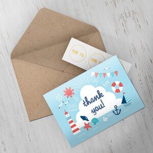 Thank You Cards (24pcs), Includes Blank Cards & Envelopes with Stickers, 4 x 6